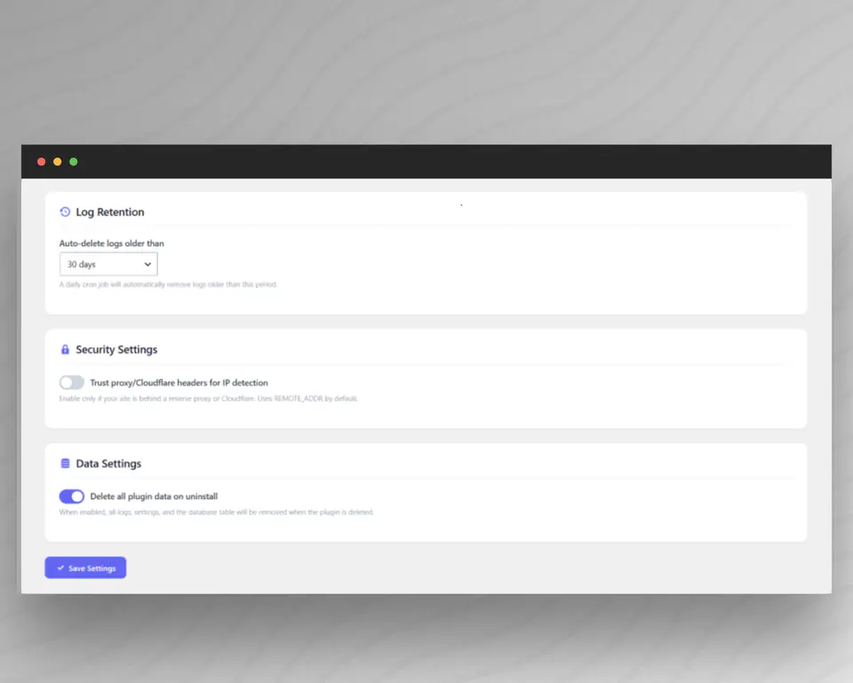 لقطة من إضافة AccessTrail – Admin Login & Security Monitor