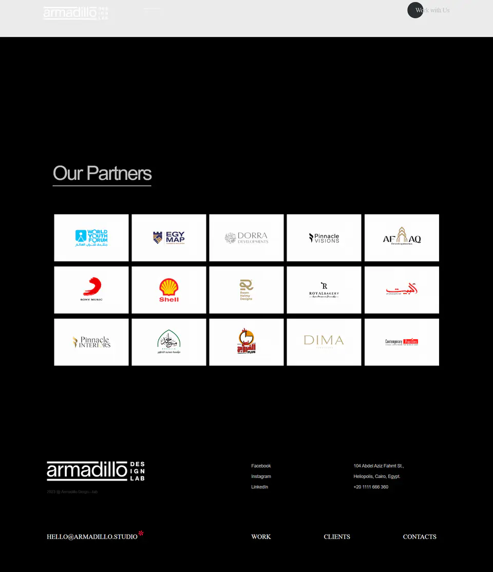 Armadillo Studio Creative Portfolio Platform screenshot