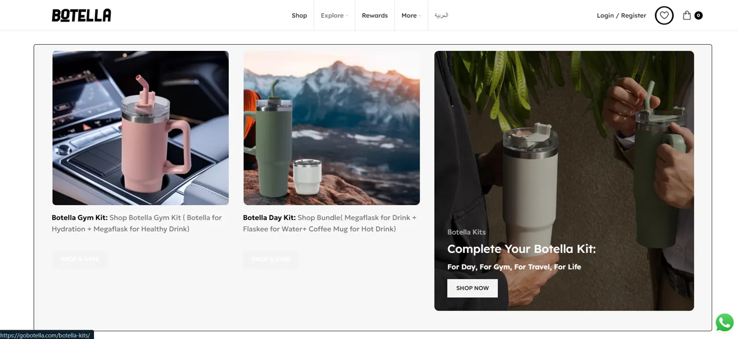 Botella Water Bottles Store screenshot