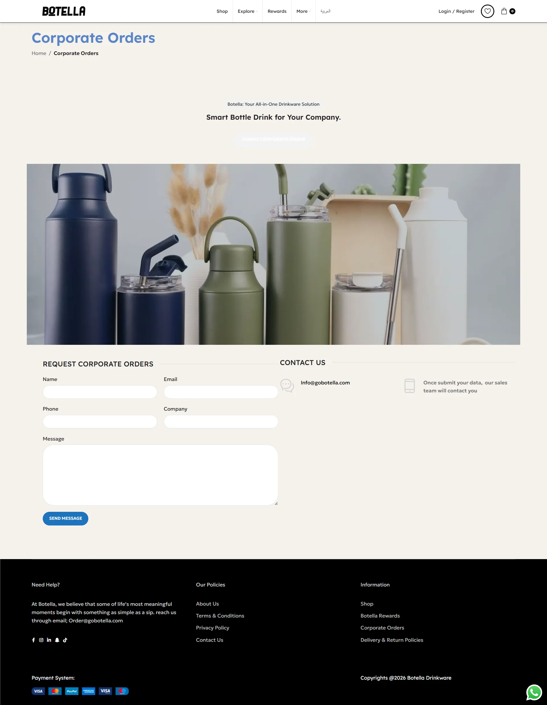 Botella Water Bottles Store screenshot