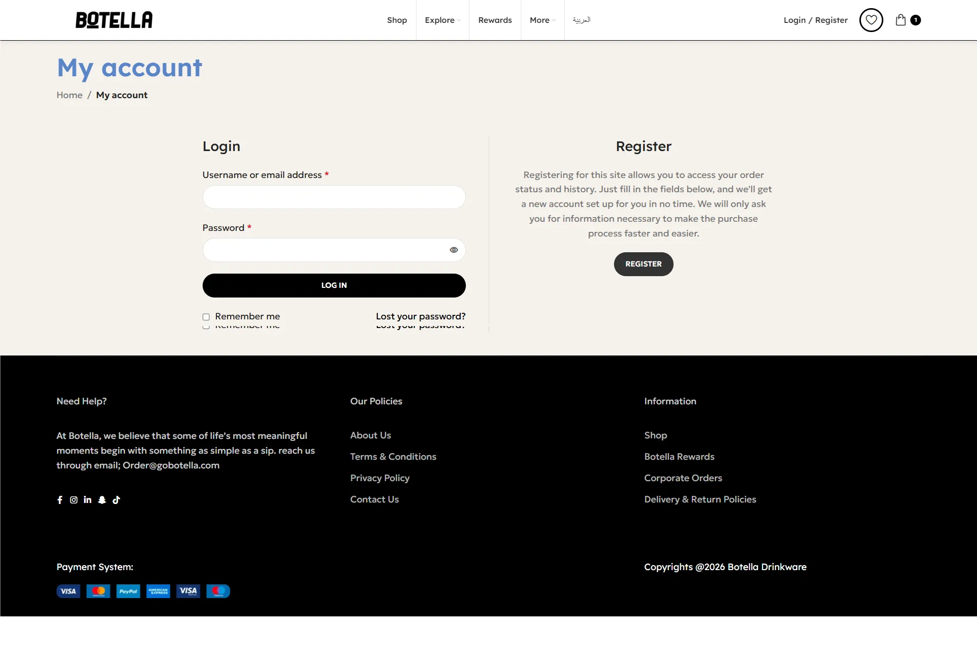 Botella Water Bottles Store screenshot