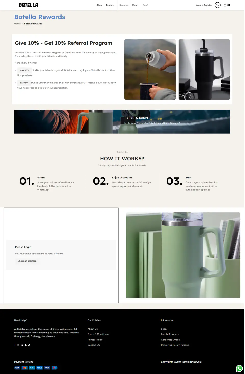 Botella Water Bottles Store screenshot