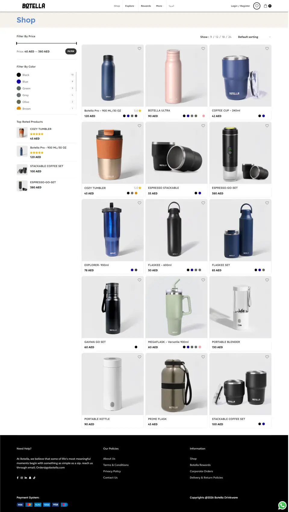 Botella Water Bottles Store screenshot