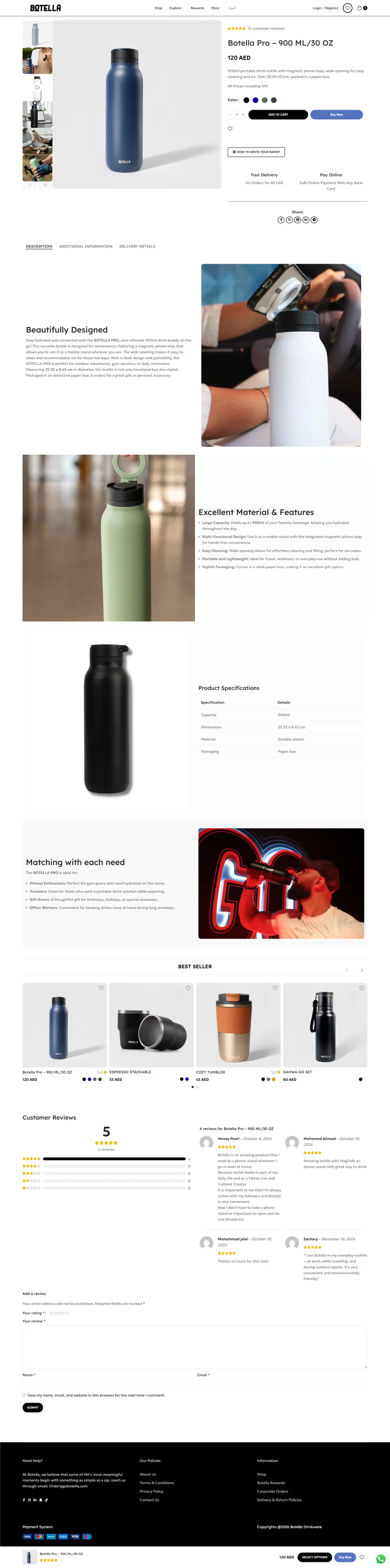 Botella Water Bottles Store screenshot