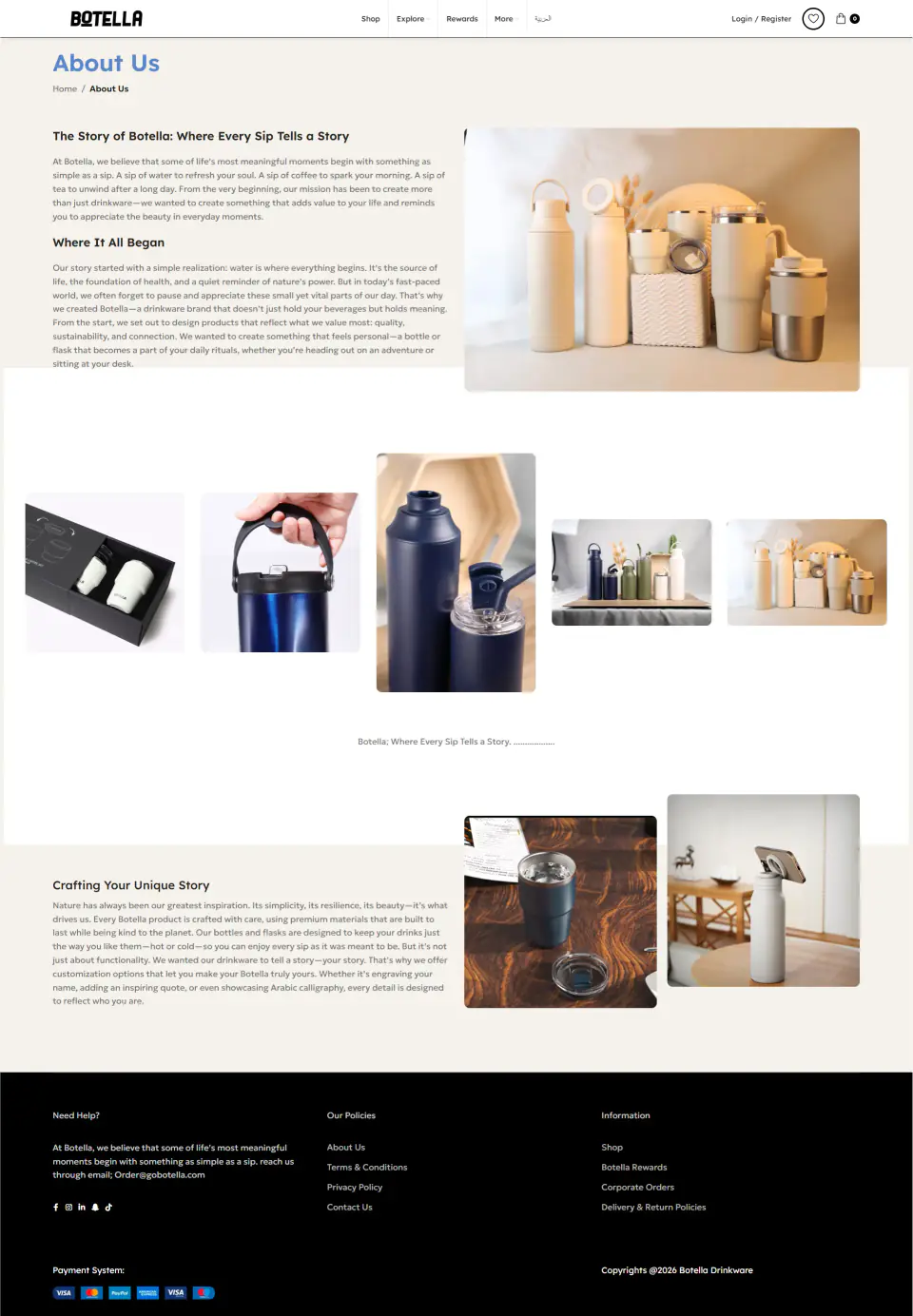 Botella Water Bottles Store screenshot
