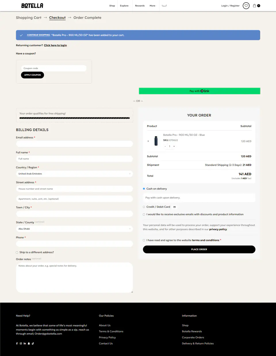 Botella Water Bottles Store screenshot
