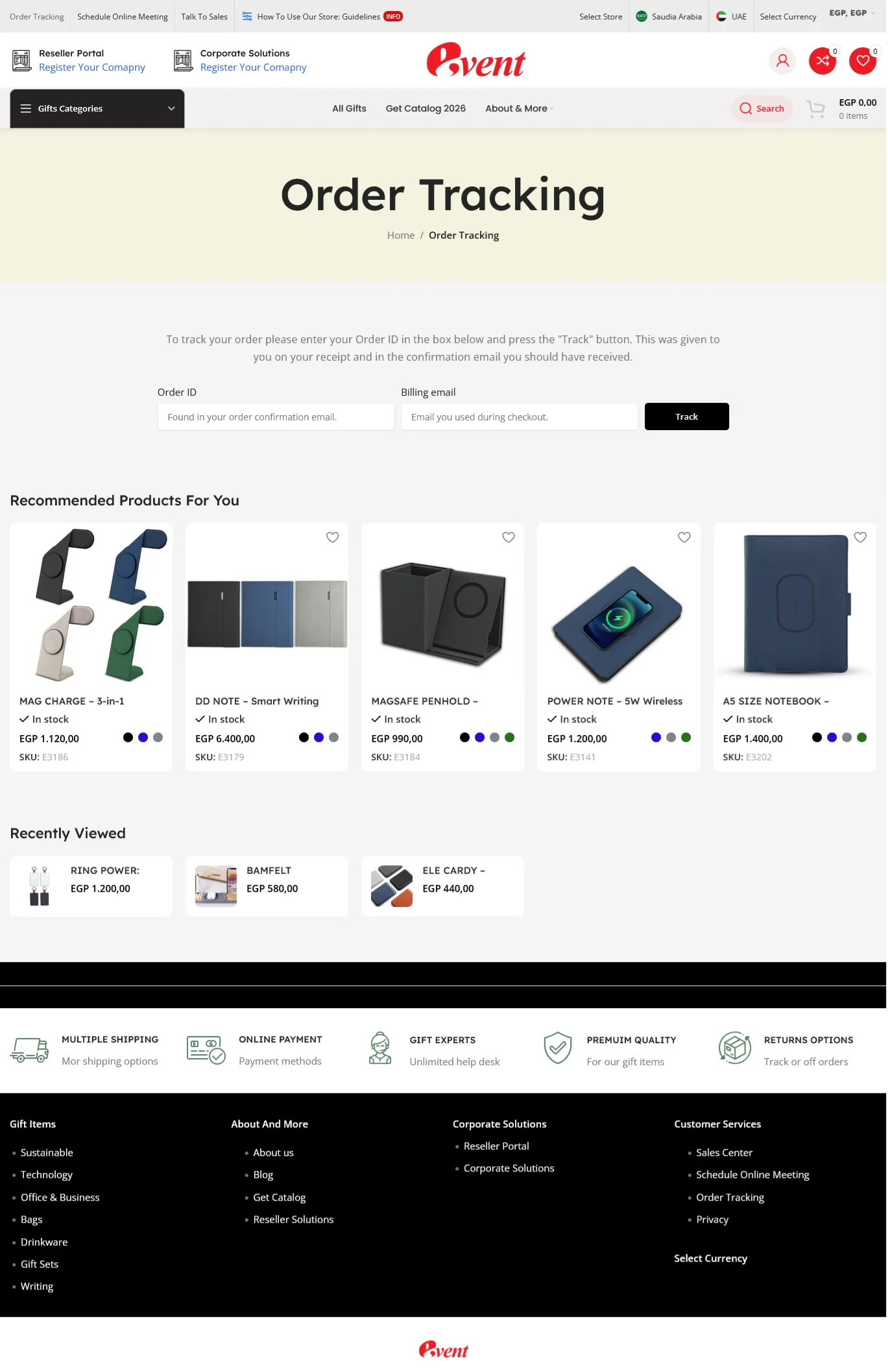 EventGift Egypt — Storefront Case Study screenshot
