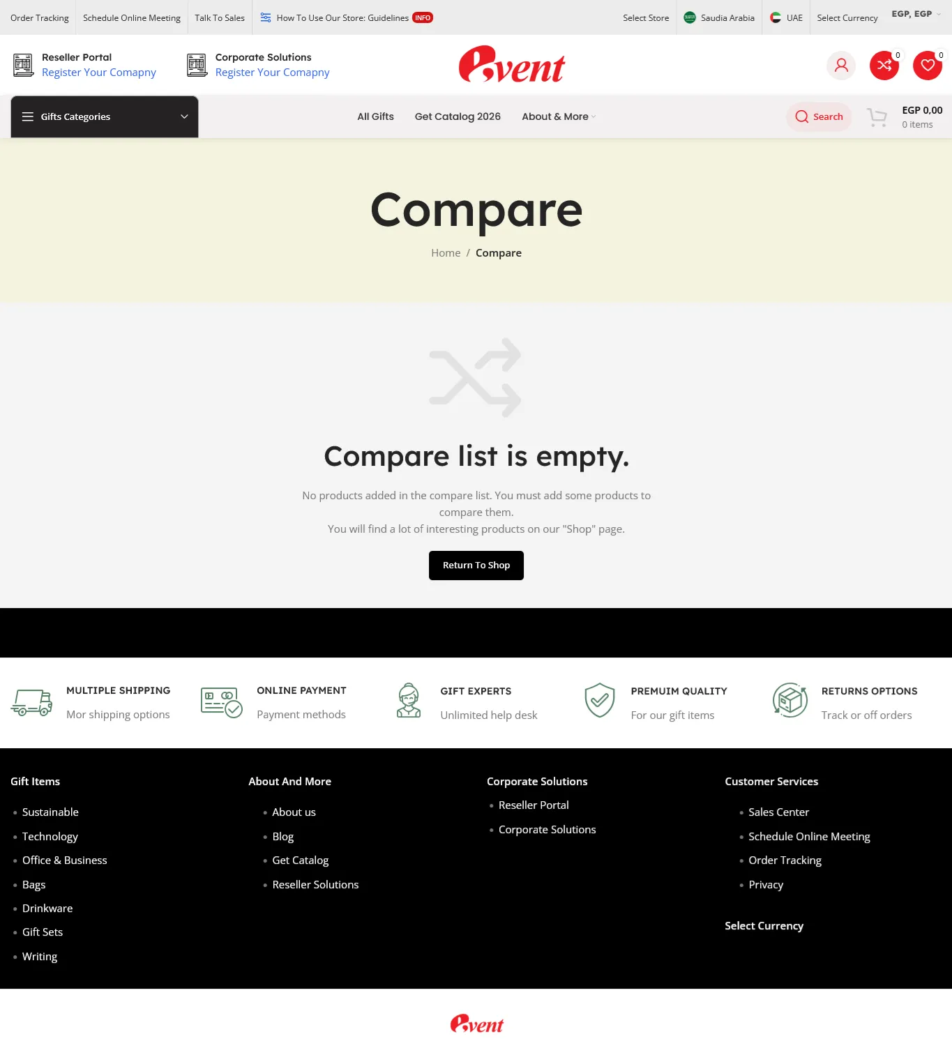 EventGift Egypt — Storefront Case Study screenshot