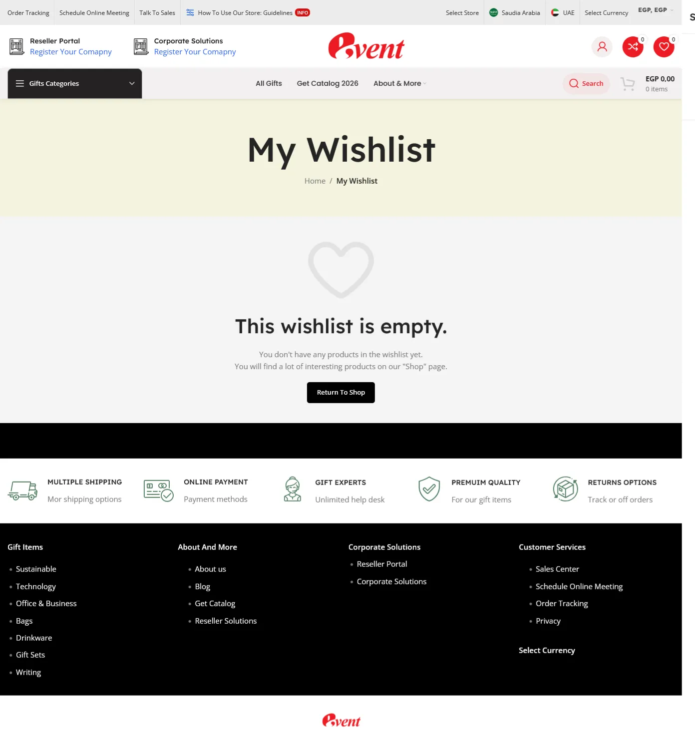 EventGift Egypt — Storefront Case Study screenshot