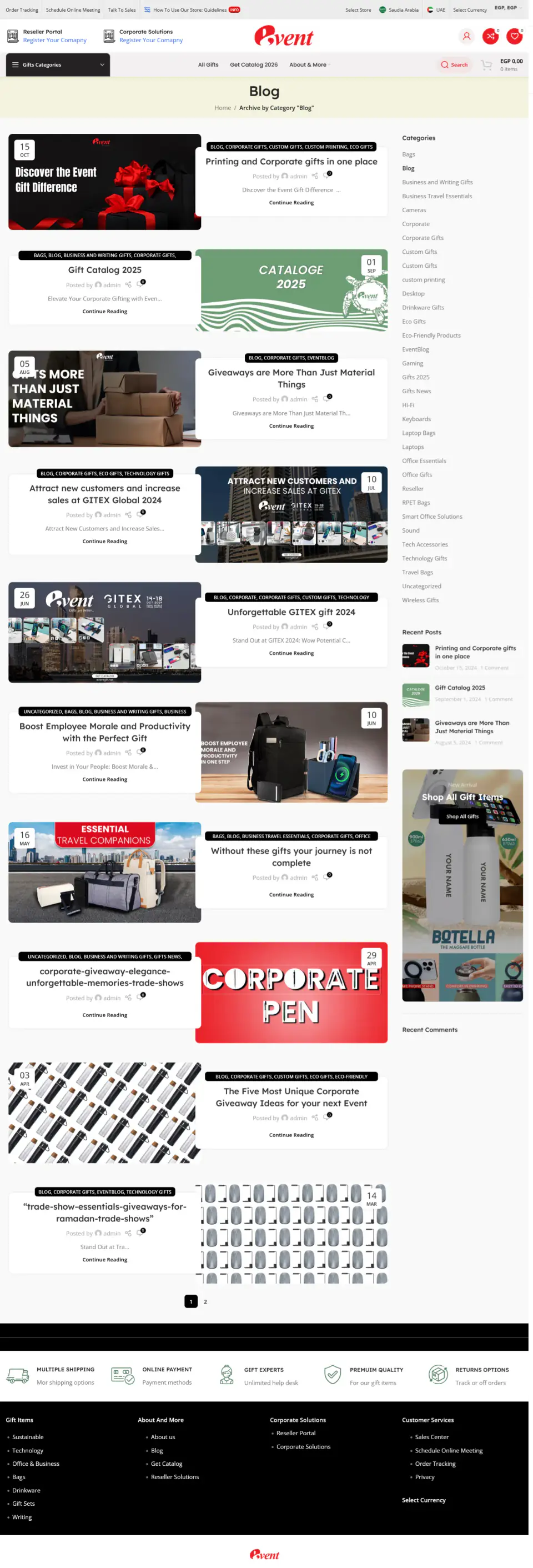 EventGift Egypt — Storefront Case Study screenshot