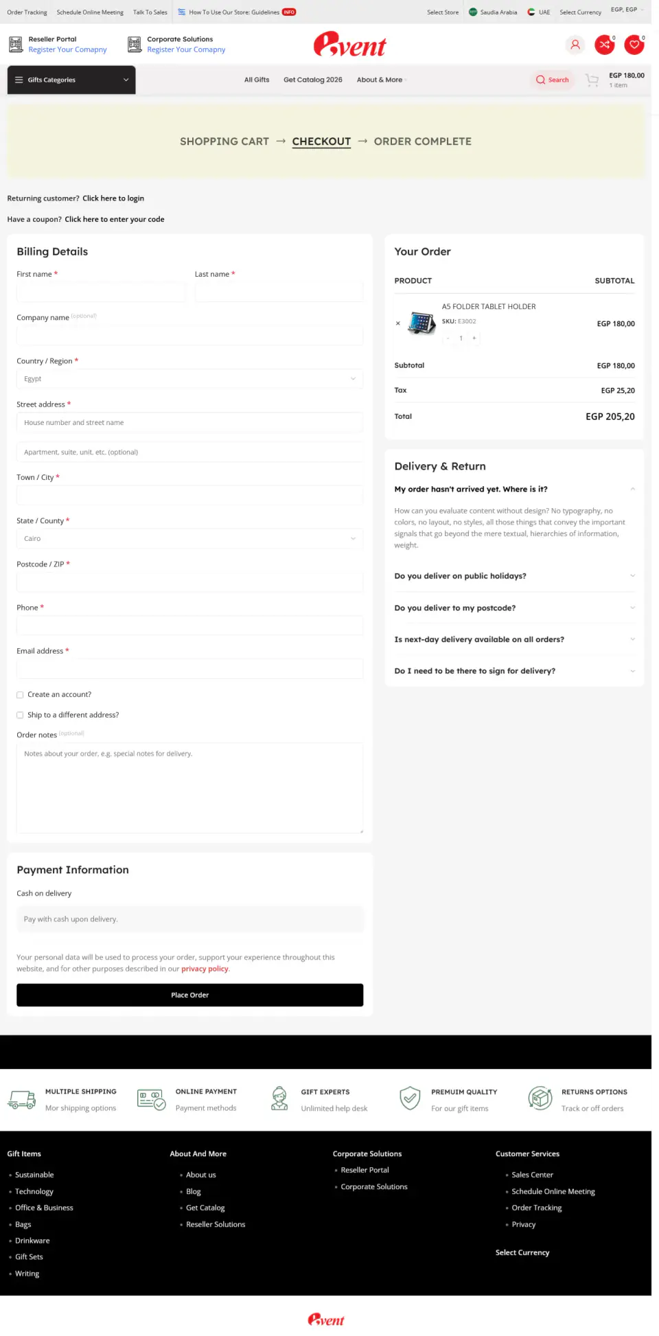EventGift Egypt — Storefront Case Study screenshot