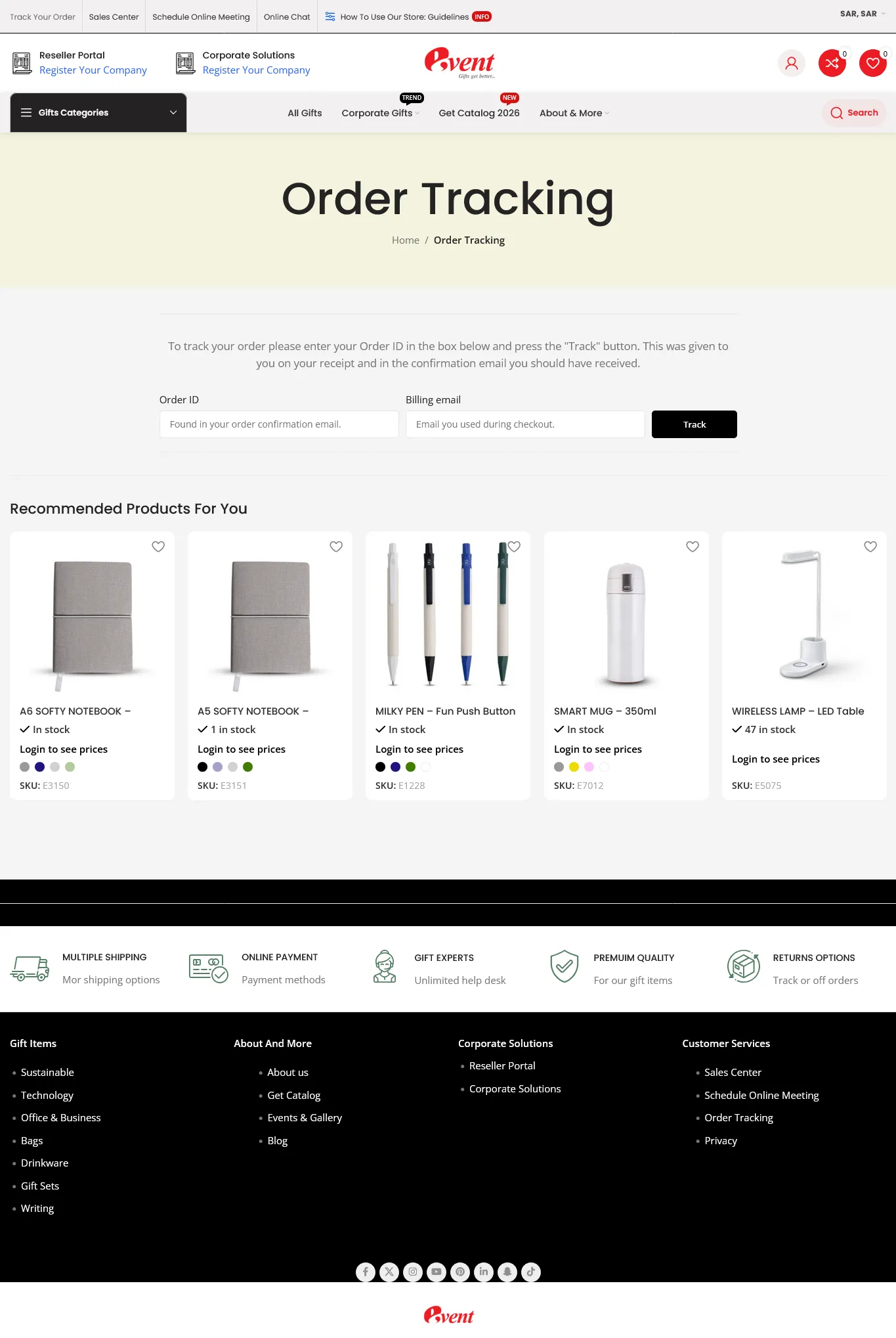 EventGift Saudi Arabia — Storefront Case Study screenshot