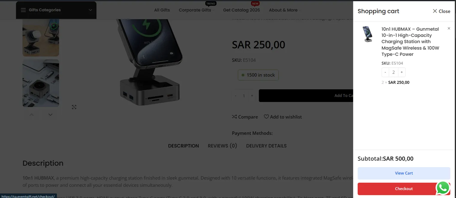 EventGift Saudi Arabia — Storefront Case Study screenshot