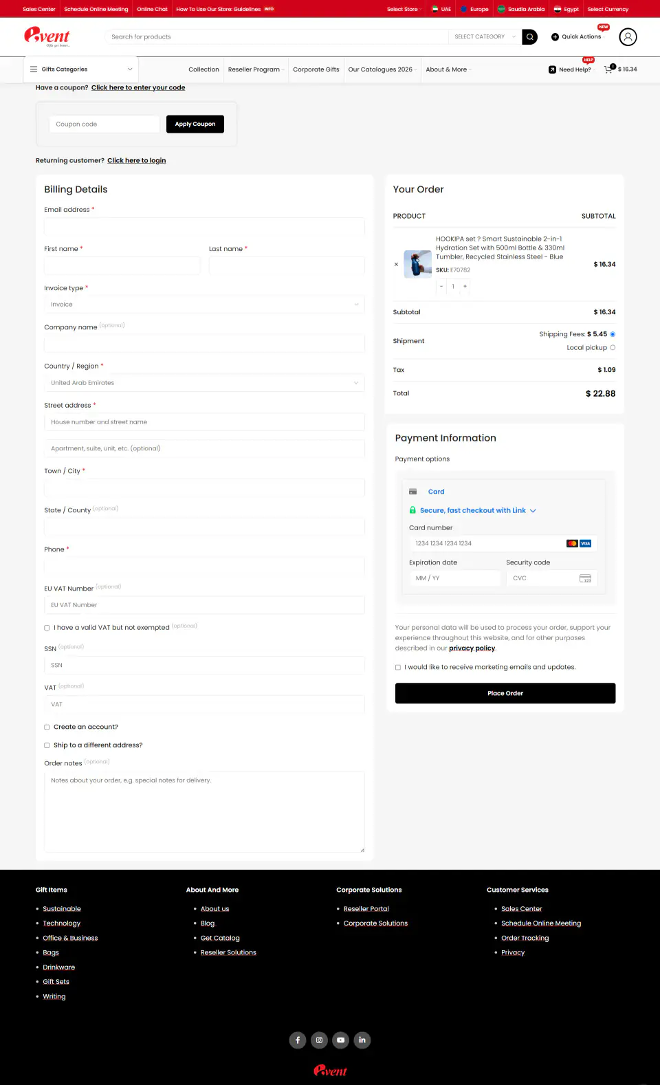 EventGift UAE — Storefront Case Study screenshot