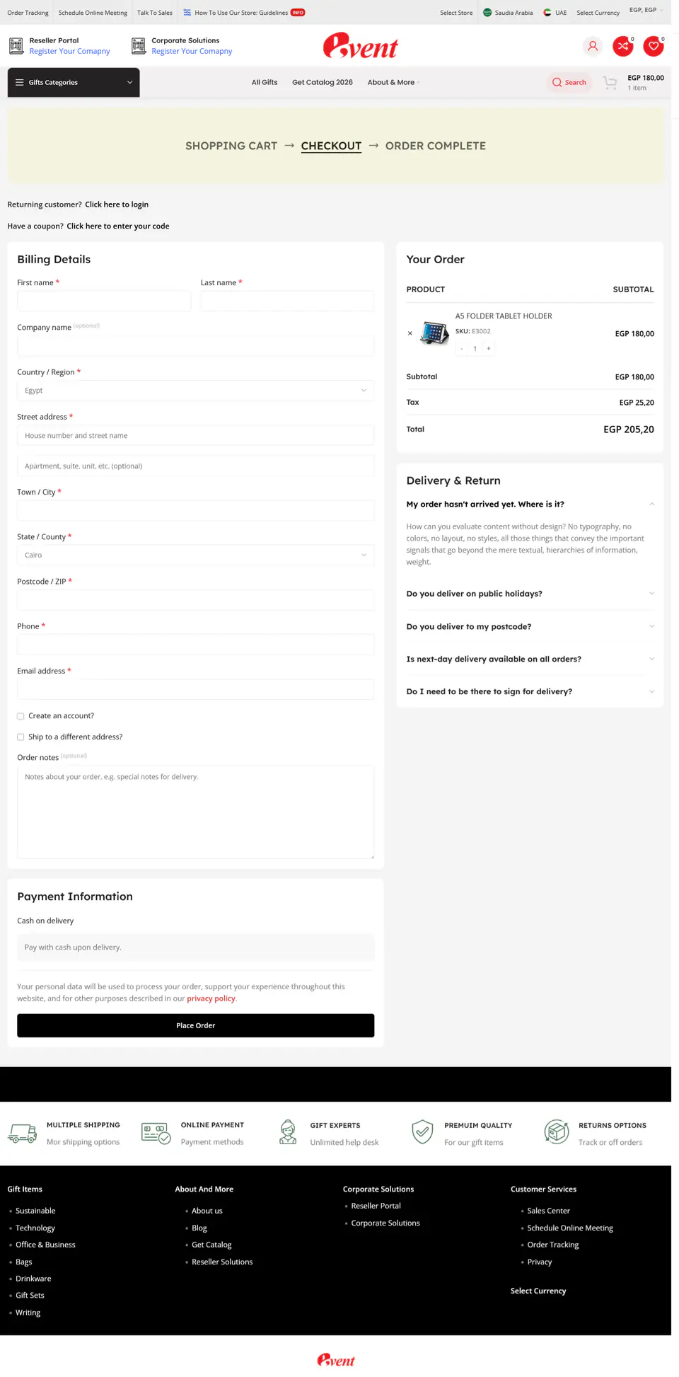 EventGift Egypt – Checkout