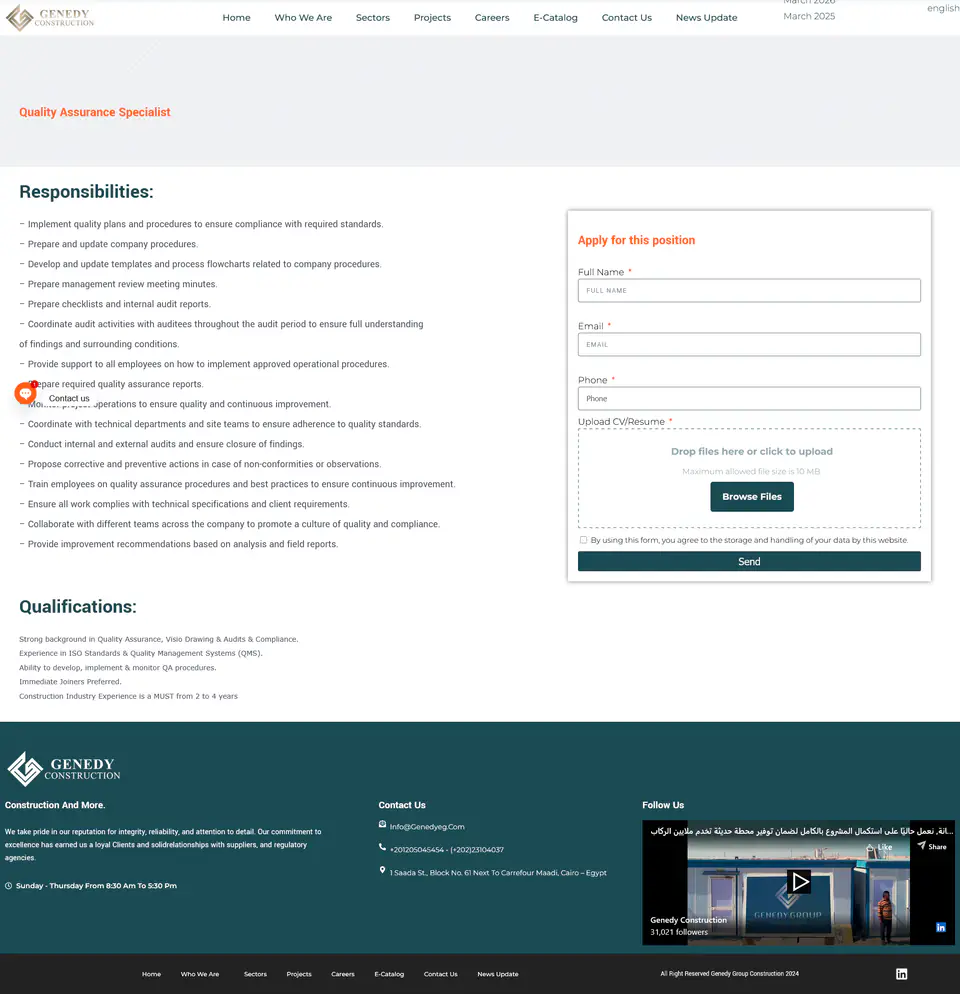 Genedy Group Construction Platform screenshot