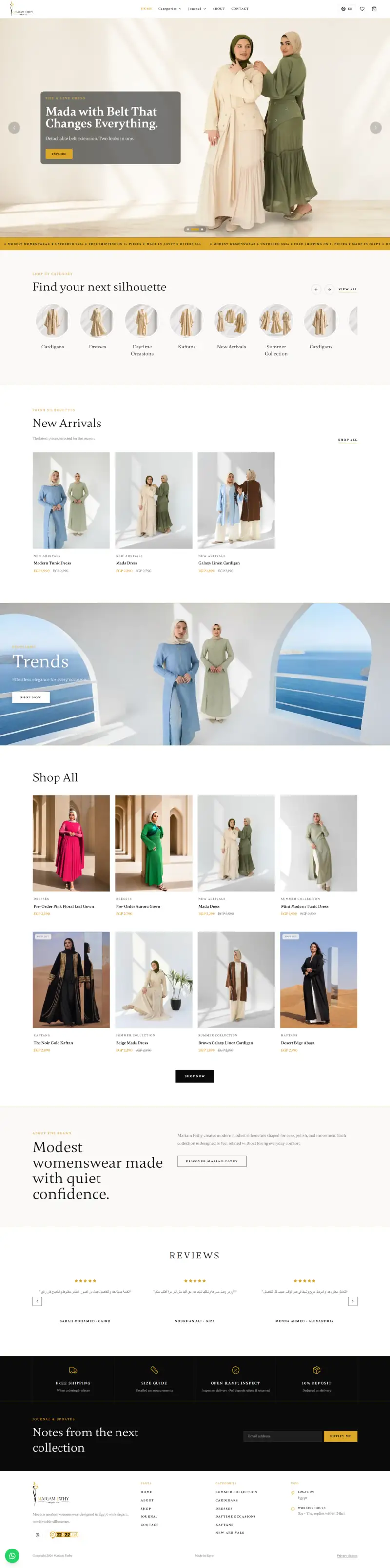 Mariam Fathy Shop — Laravel E-Commerce Platform