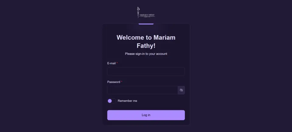 Mariam Fathy Shop — تسجيل دخول الإدارة