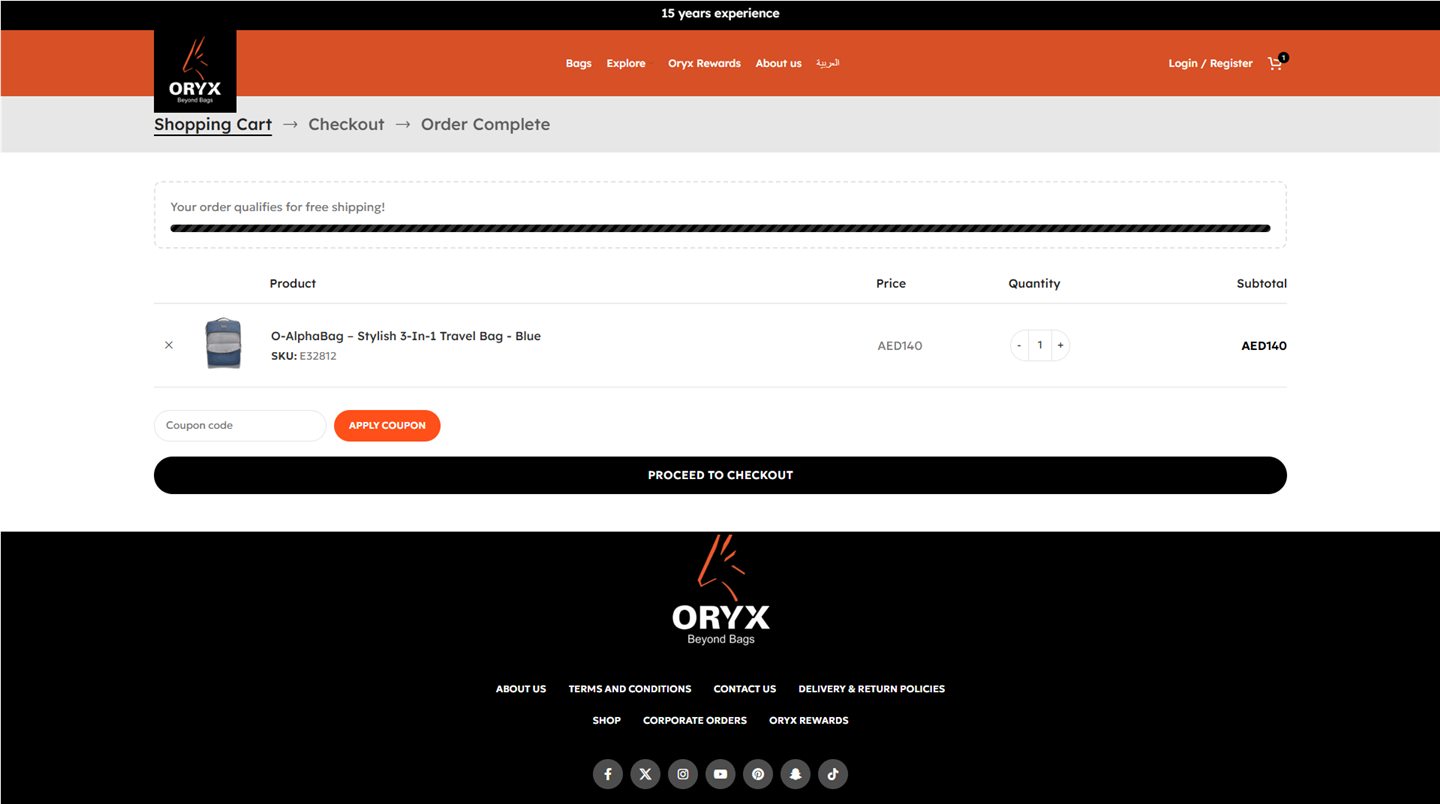 Cart Page — English