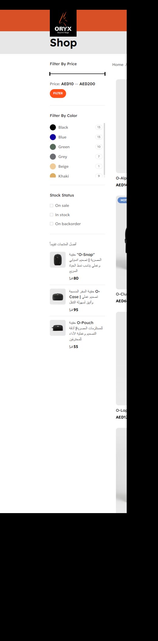 Product Listing Filters — English
