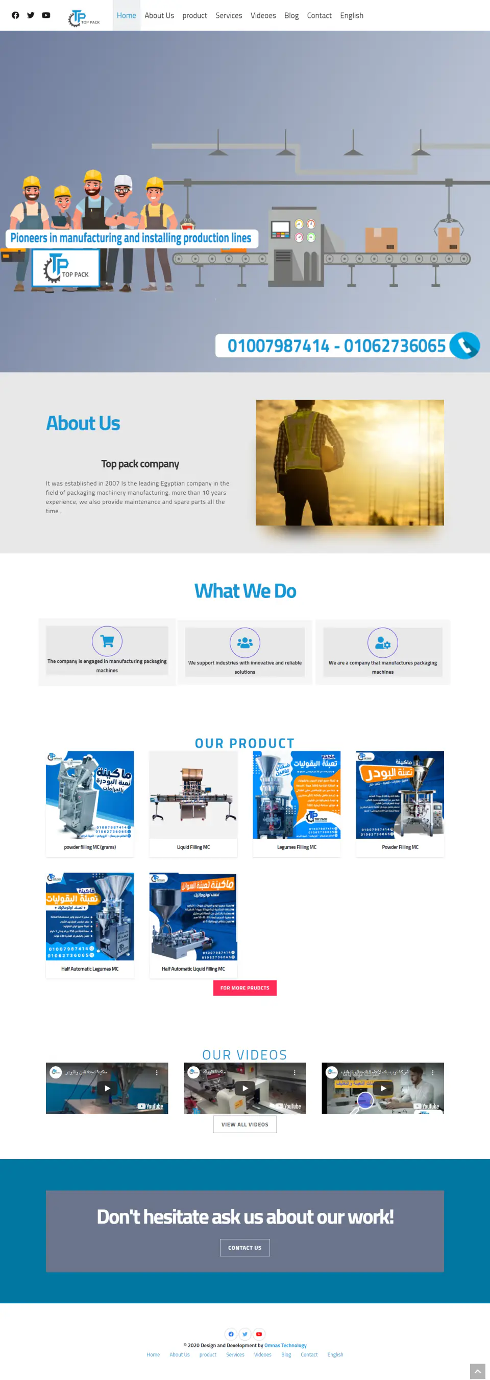 Top Pack Systems Website screenshot